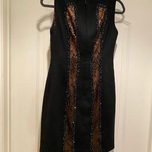 Peggy Jennings Sleeveless Bead Detail Black Dress